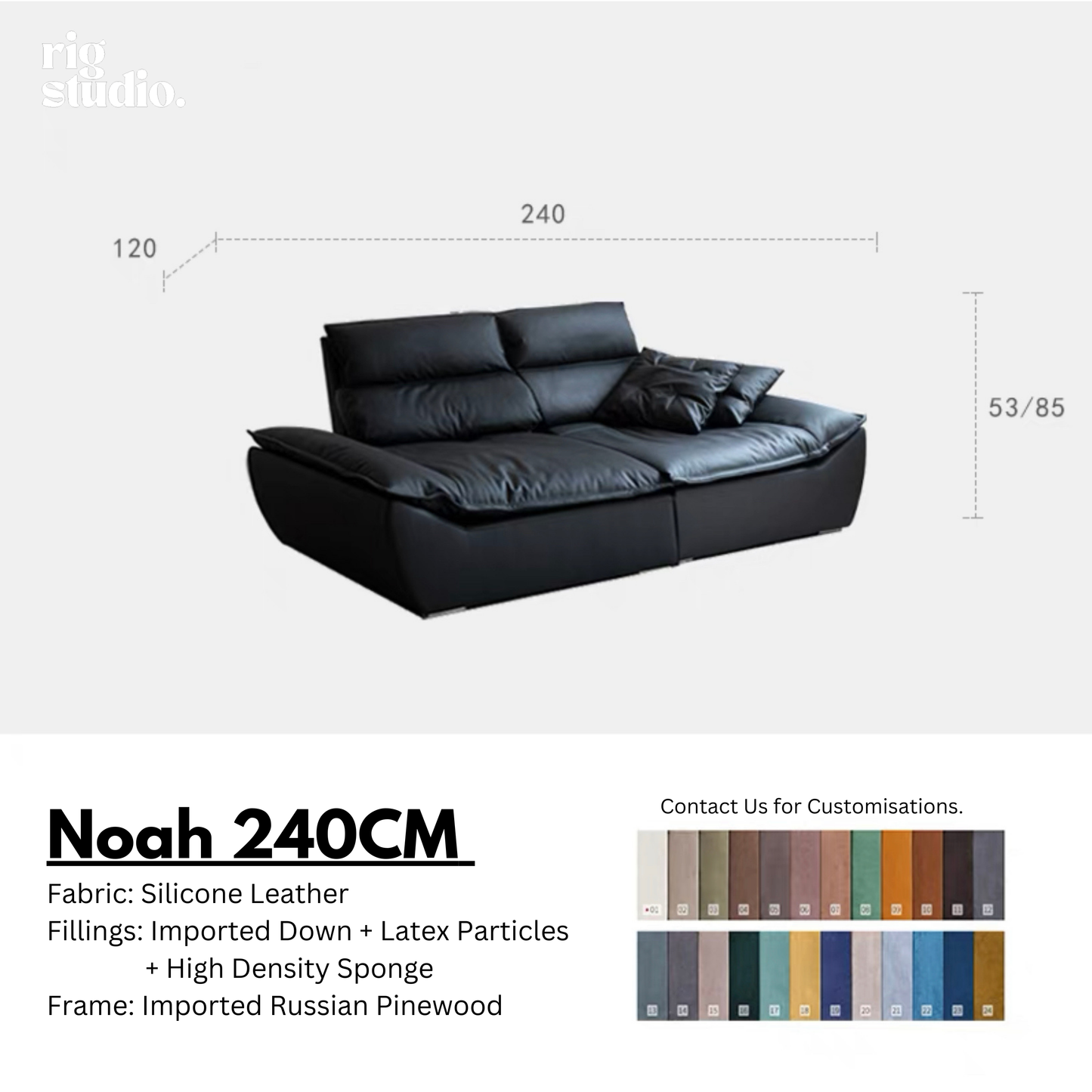 Noah Sofa with Adjustable Backrests