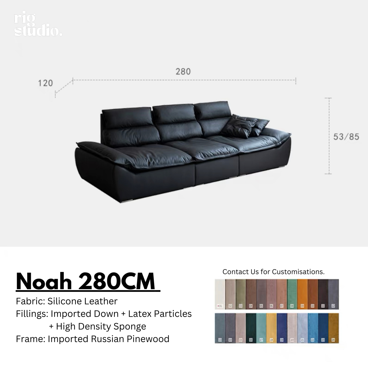 Noah Sofa with Adjustable Backrests