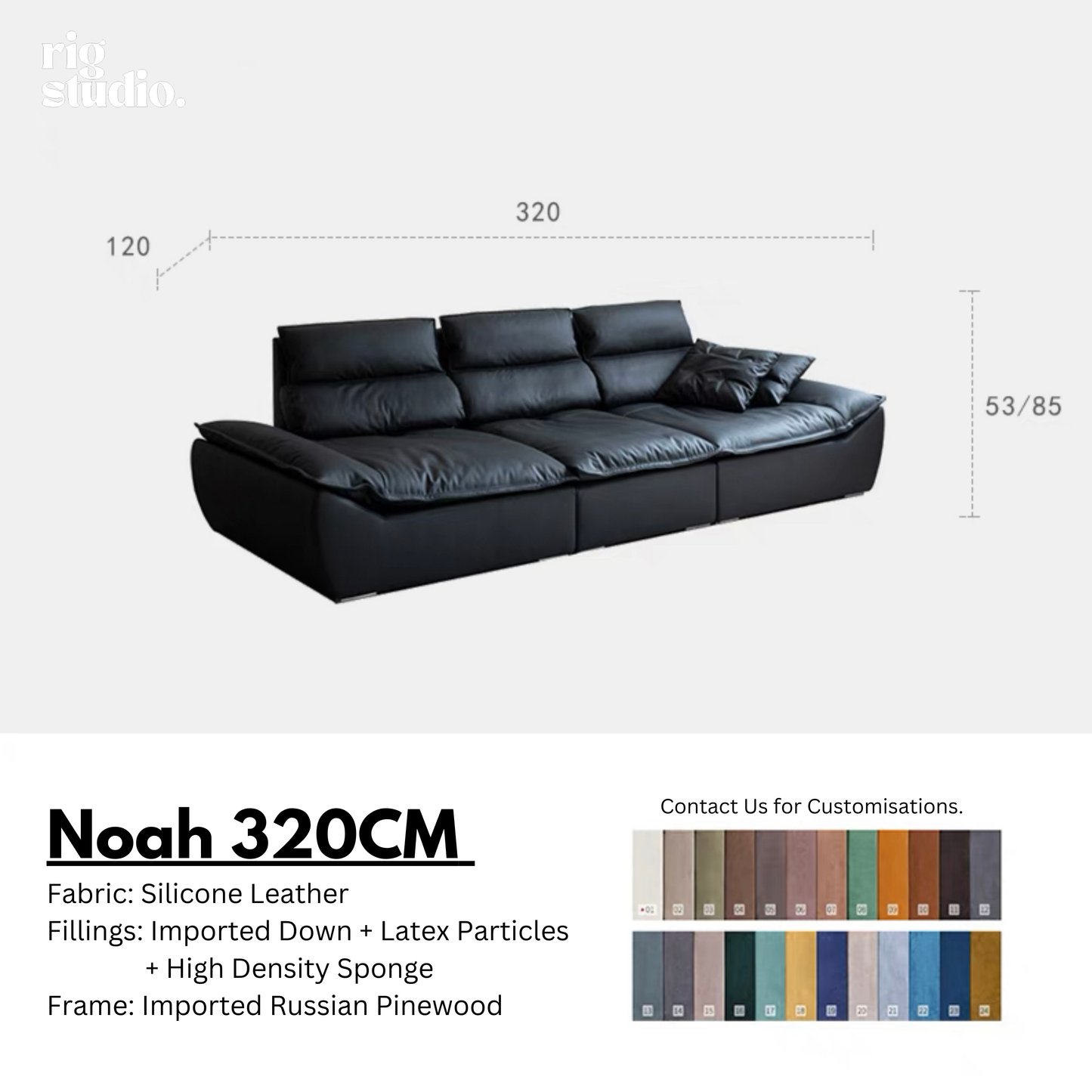 Noah Sofa with Adjustable Backrests